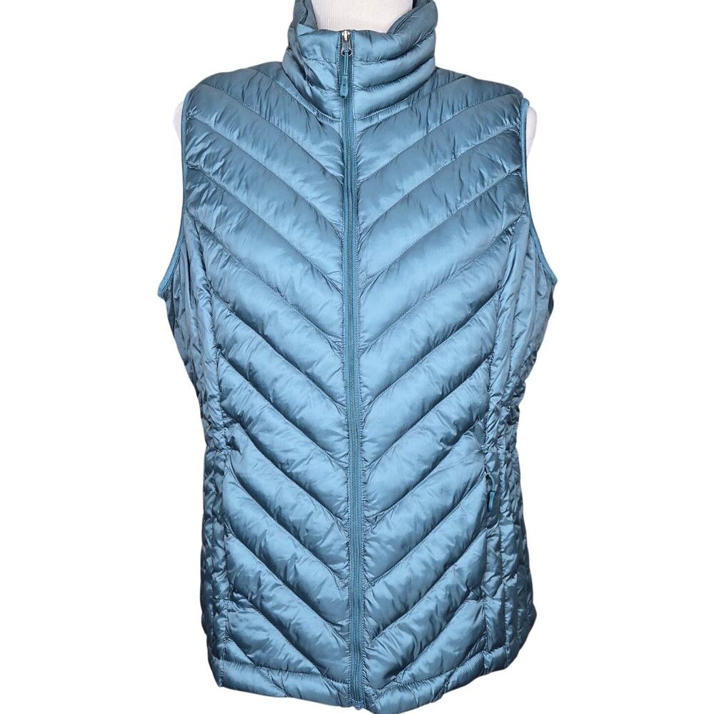 32 Degrees Women's Puffer Vest Teal Cold Green Size Large Pockets Lightweight